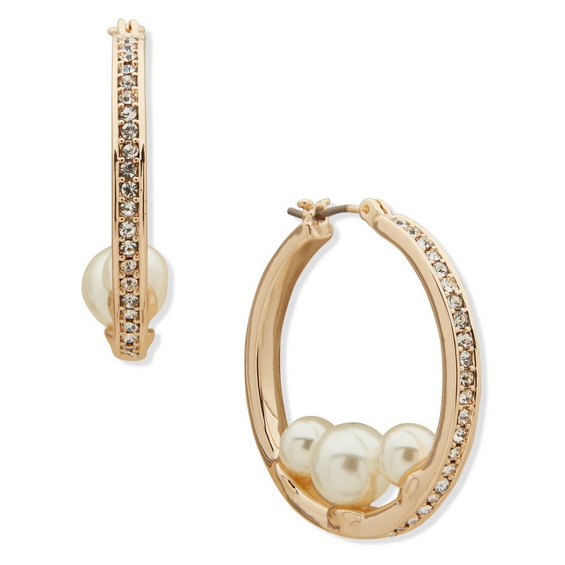 ANNE KLEIN 01G01044PE White White Gold, Pearl Earrings