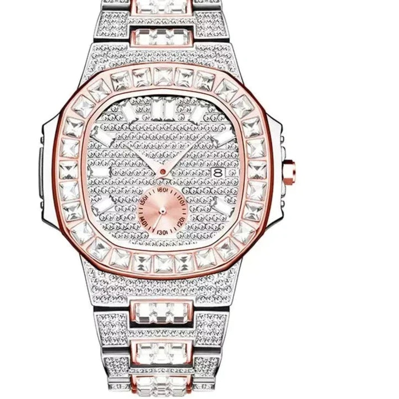 Big Daddy Baguette Bling Two Tone Watch