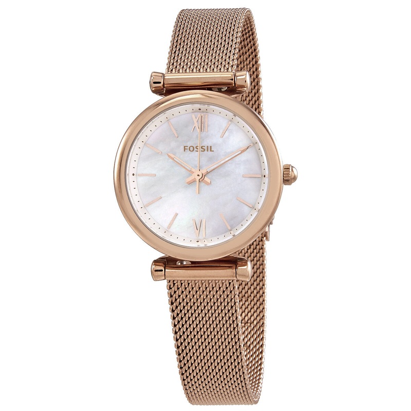 Fossil Carlie Mini Quartz Mother of Pearl Dial Ladies Watch ES4433