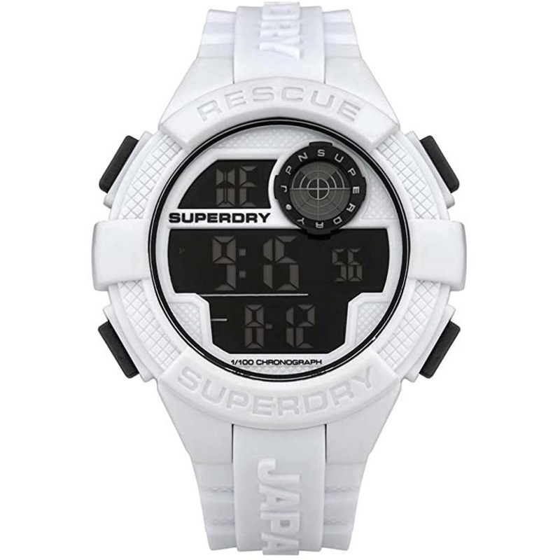 Men’s Urban Radar White Rubber Strap Superdry Chronograph Watch SYG193W