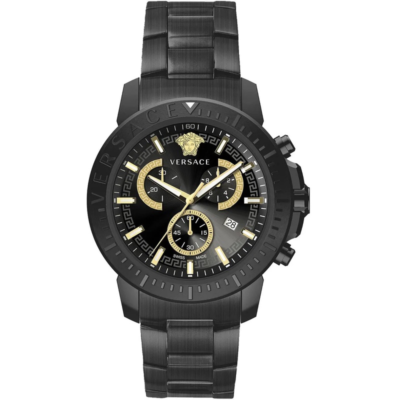 Versace Men’s Watch New Chrono 45mm Black Bracelet VE2E00621