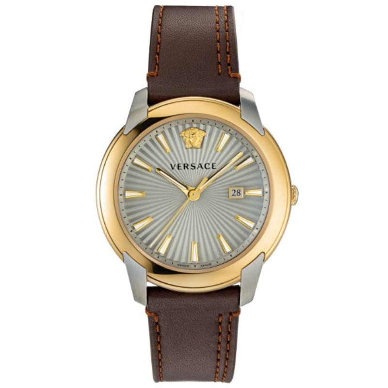 Versace V-Urban Brown Leather Strap Grey Dial Quartz Watch for Gents – VELG 00219