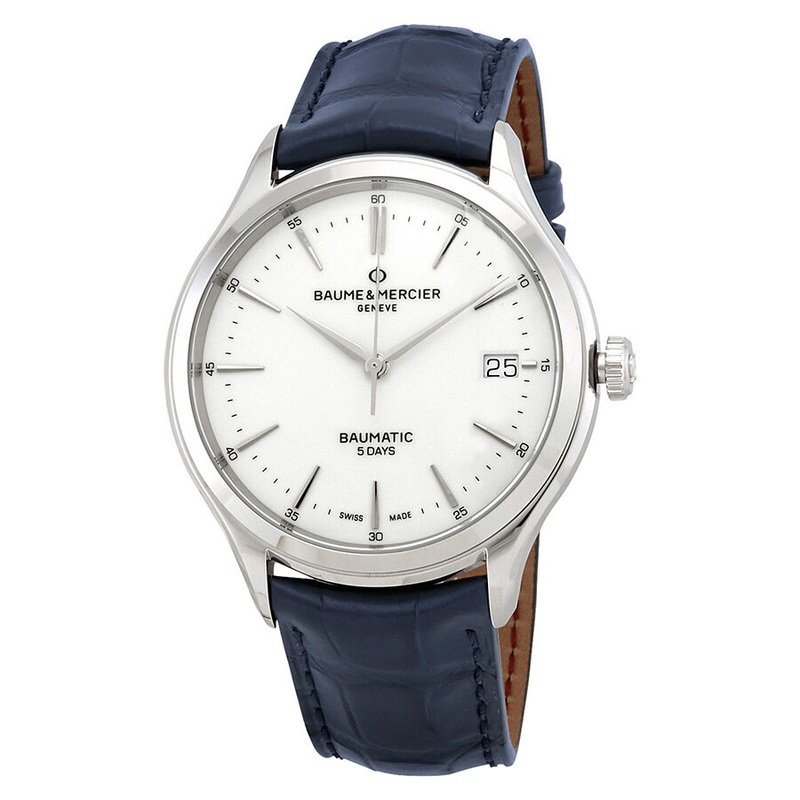 Baume et Mercier Clifton Baumatic Automatic White Dial Men’s Watch 10398