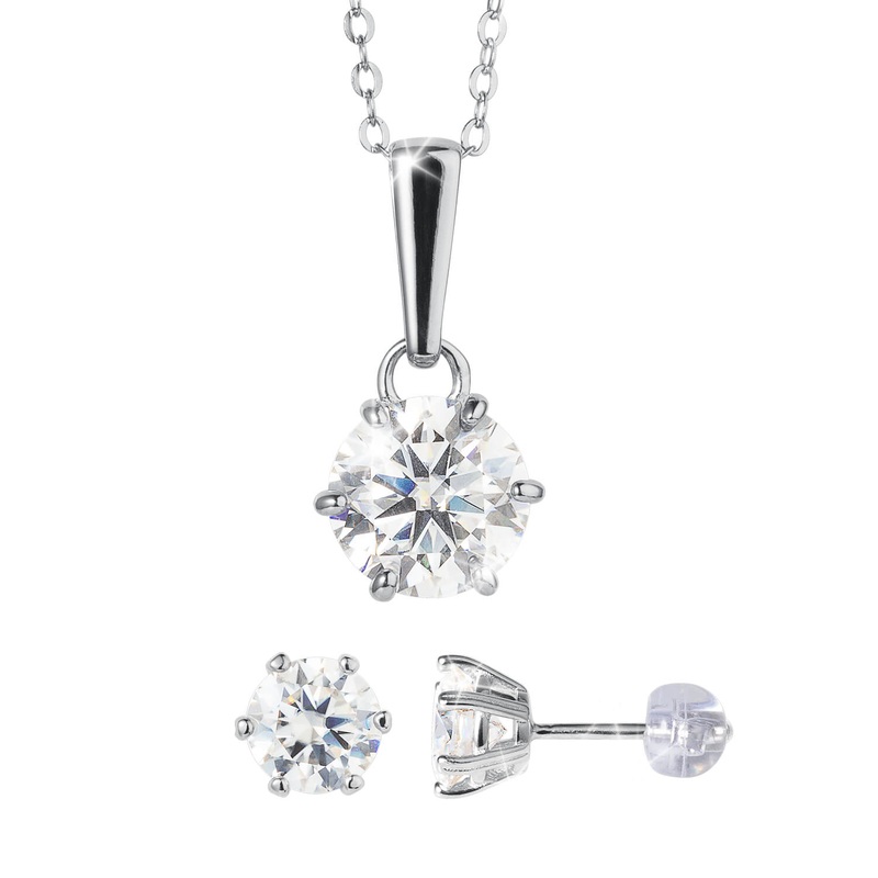 Stardust Moissanite Pendant & Earrings Collection