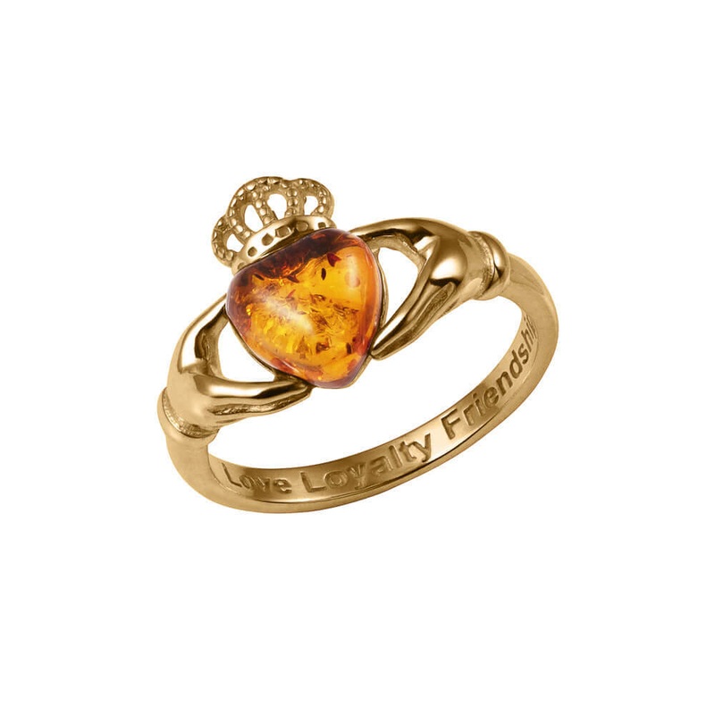 Claddagh Baltic Amber Ladies Ring 5