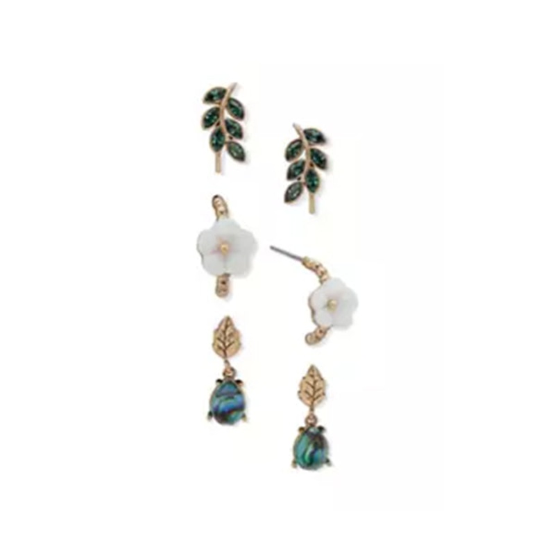 LONNA & LILLY JEWELRY 60559012 PIERCED EARRING Green Brass PIERCED EARRING