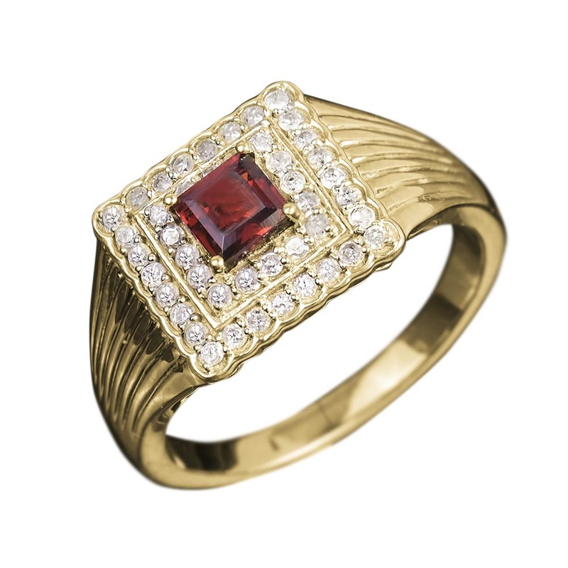 Maximo Diamond & Garnet Men’s Ring 12