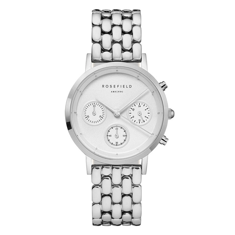 ROSEFIELD The Gabby  NWG-N92 Ladies Chronograph 33mm White Dial Stainless Steel Strap 33 White Stainless Steel