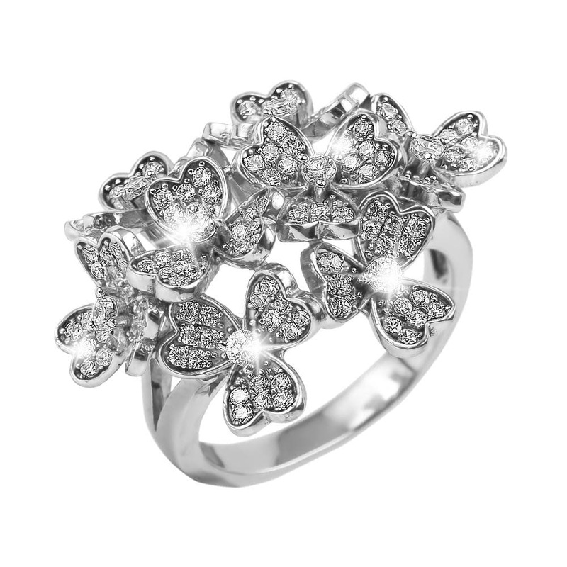 Bouquet Rhodium Ring 5