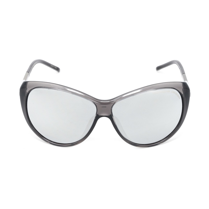 Porsche Design Ladies Sunglasses Oversized Cat Eye Dark Grey Mirror P8602 A