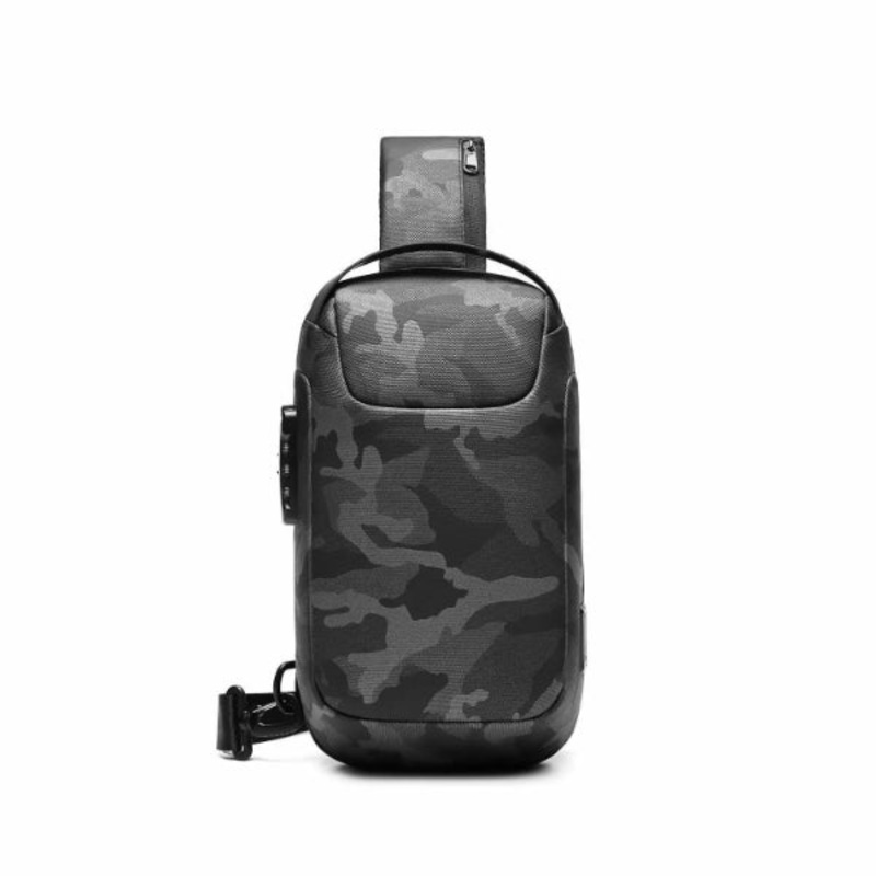 Aopinyou AP-37 10″ Anti-Theft Waterproof Crossbody Sling Bag  Grey