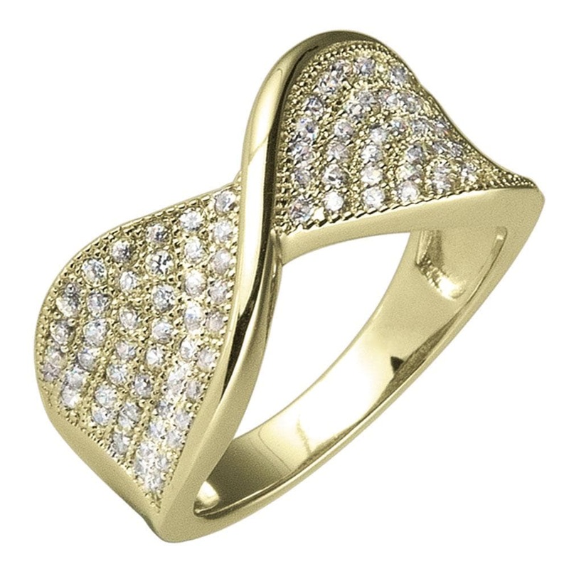Pave Twist Gold Ring 5