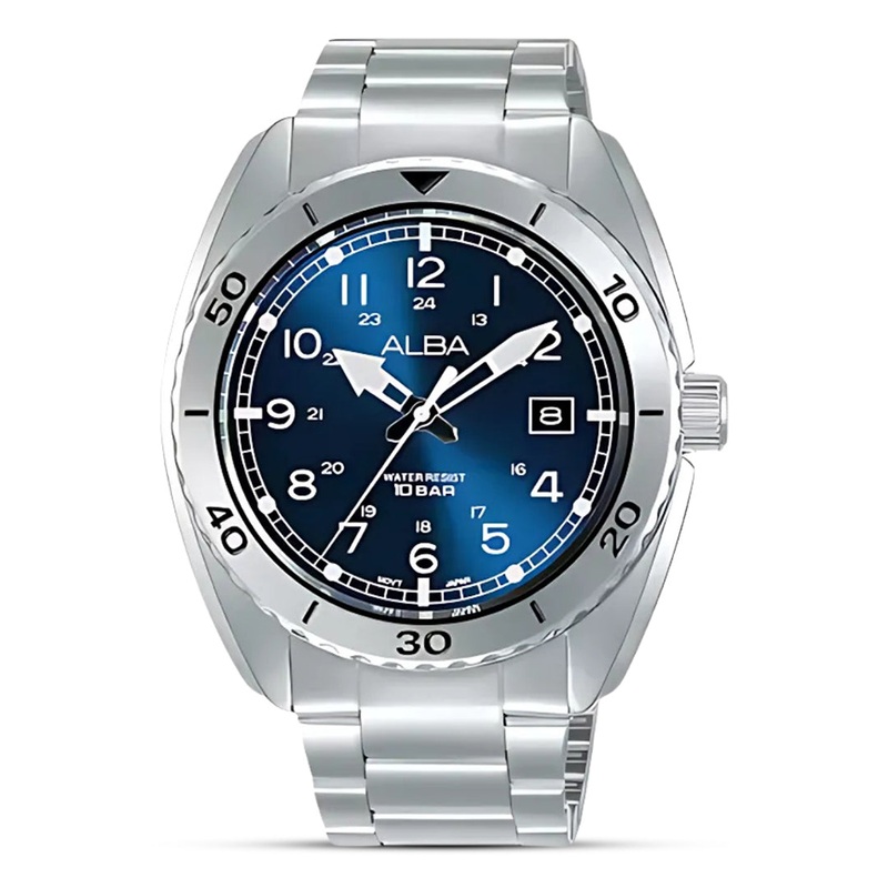 Alba Blue Sunray Gold Dial Men’s Watch | AS9U73X