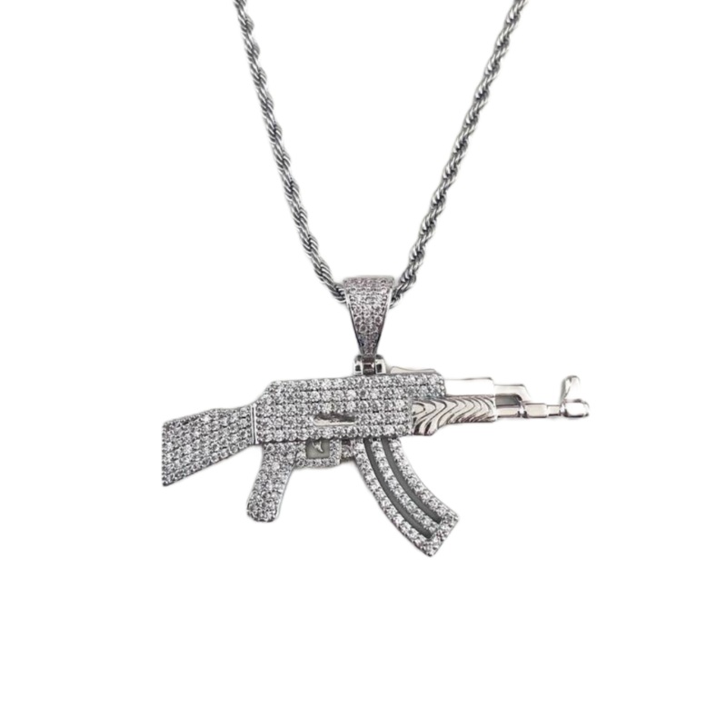 Big Daddy Iced Out AK-47 Rifle Pendant
