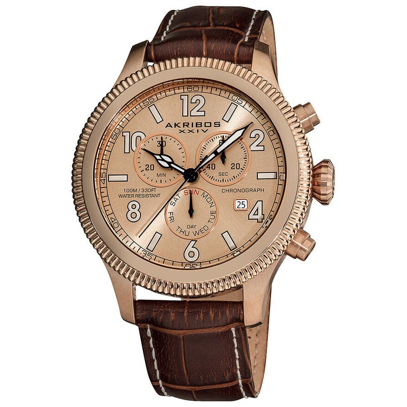 Akribos XxivUltimate Chronograph Rose Gold-Tone Men’s Watch AK575BR