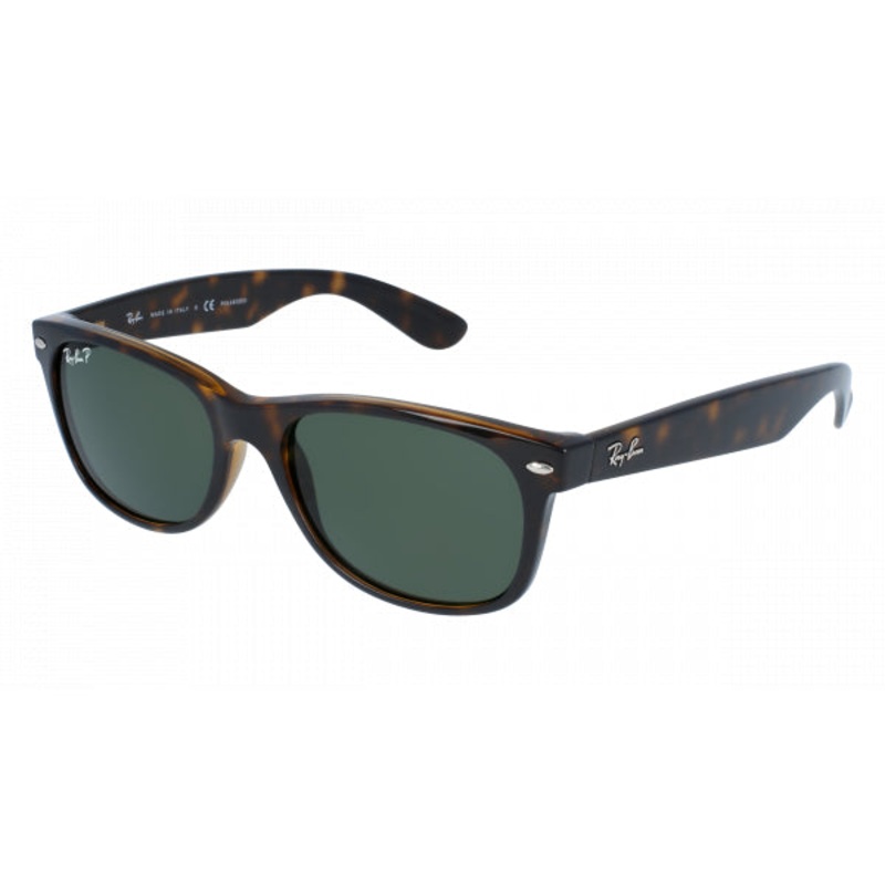 RayBan RB2132/P902/58 New Wayfarer Classic Polarized  Polished Tortoise Frame / G15 Polarized Green Lens  55mm