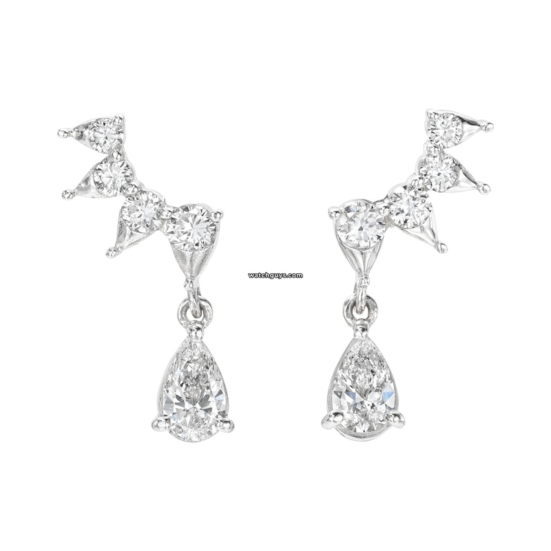 Pear Diamond Drop Earrings 18k White Gold