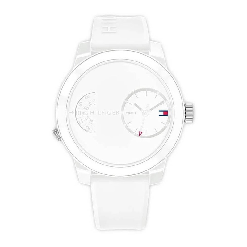 Tommy Hilfiger Men’s Watch Denim Sport Dual Time White 1791558