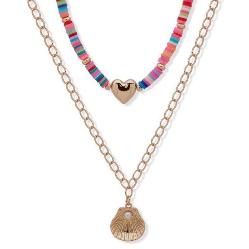 Nine West Jewelry 19N00635 metal with gold-tone plating and colorful bead accents Multicolor Metal Necklace