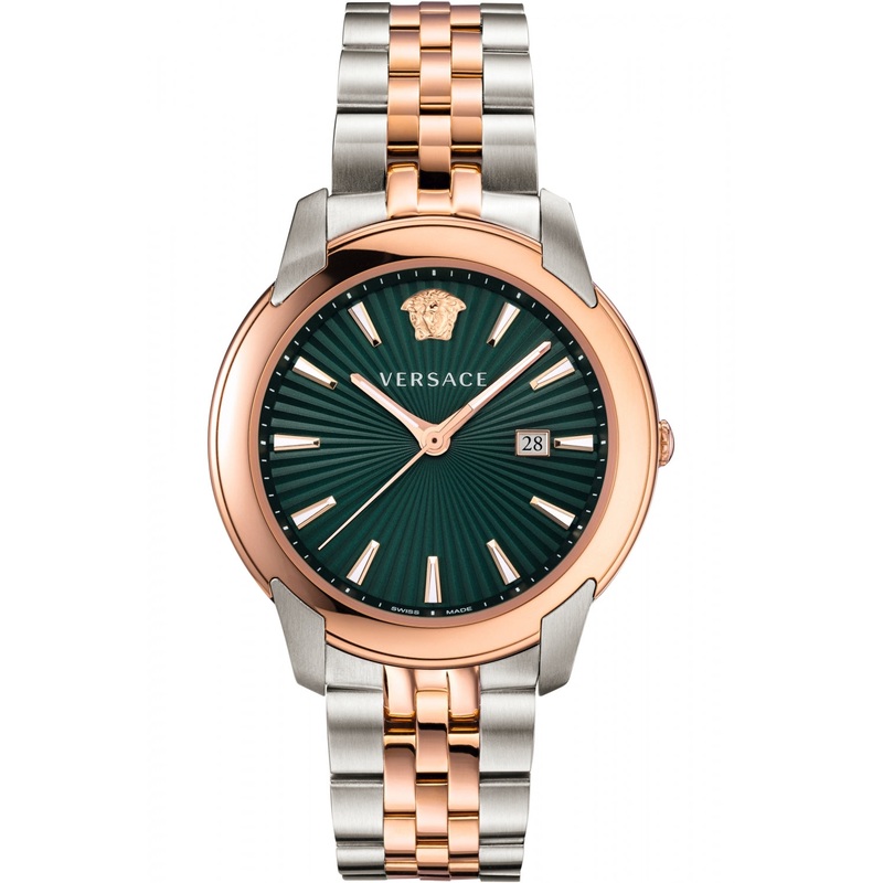 Versace V-Urban Green Dial Two-Tone Men’s Watch VELQ00619