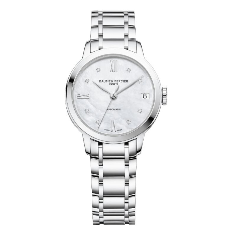 Baume et Mercier Classima Automatic Diamond White Mother of Pearl Dial Ladies Watch 10553