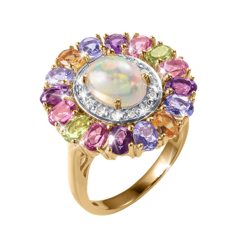 Rainbow Opal Ladies Ring 5