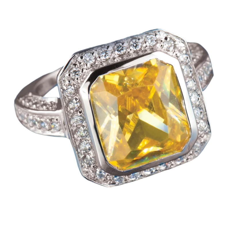 Canary Emerald Cut Ring 6