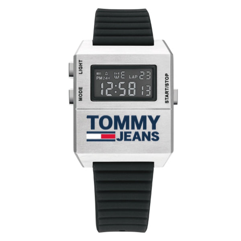 Tommy Hilfiger Tommy Jeans Expedition Black Silicone Strap Digital Dial Quartz Unisex Watch – 1791672