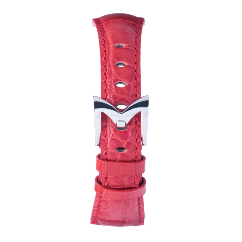 Gag Milano Manuale 40mm Red Alligator Leather Watch Strap