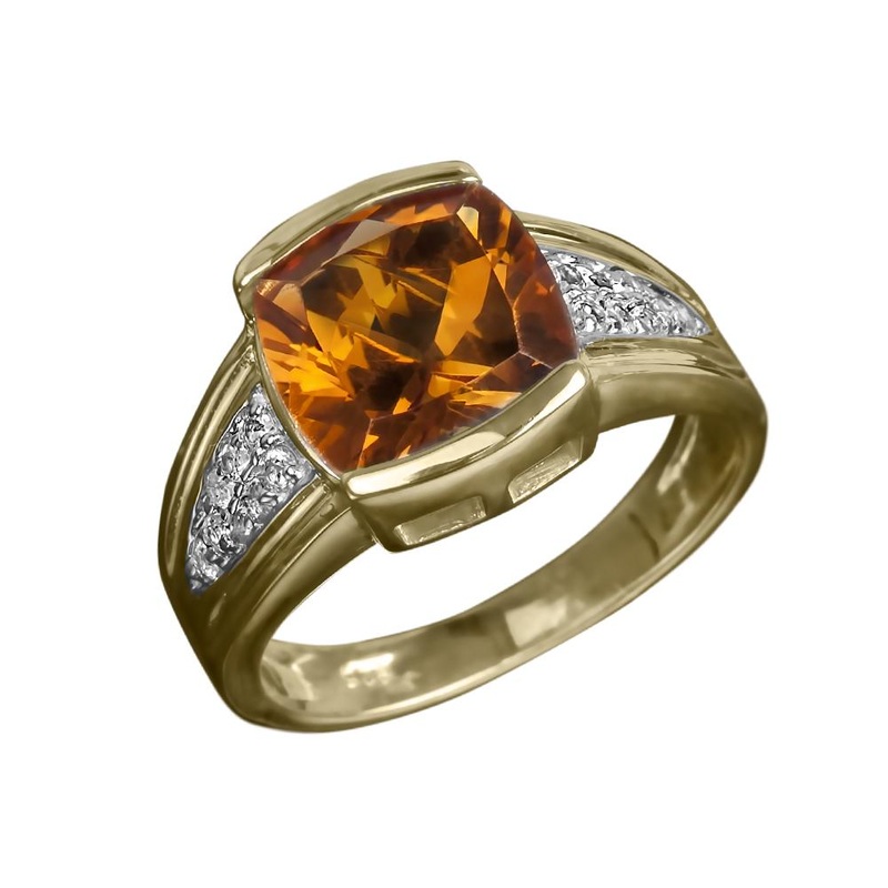 Madeira Citrine Men’s Ring 14