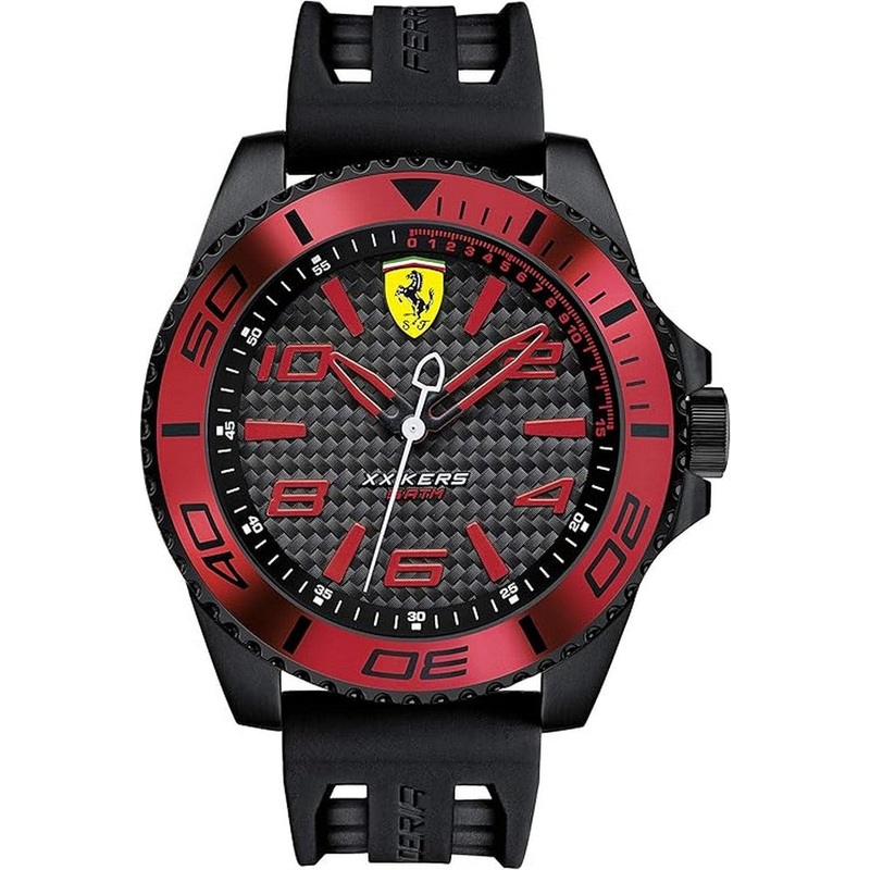 SCUDERIA Ferrari 0830306 XX Kers Black Dial Men’s Watch 52 Black Rubber
