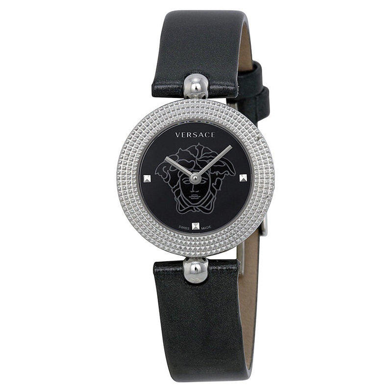 Versace Eon Soiree Black Dial Leather Ladies Watch 94Q99D008-S009