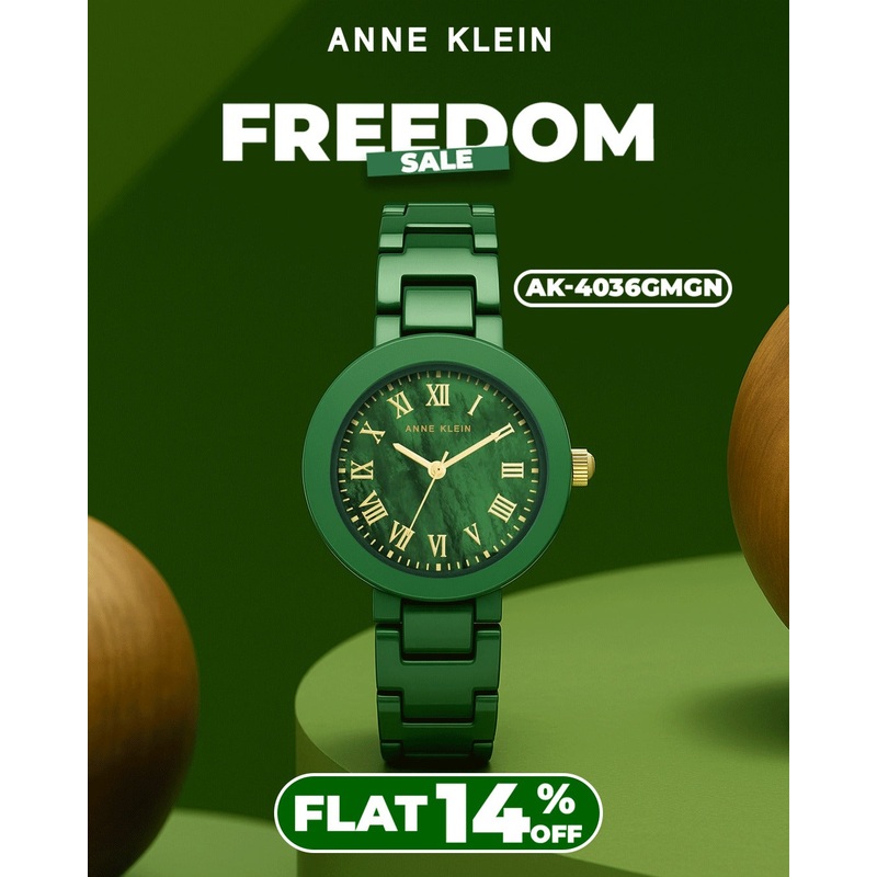 Anne Klein AK/4036GMGN Women’s Watch 32 Green Stainless Steel