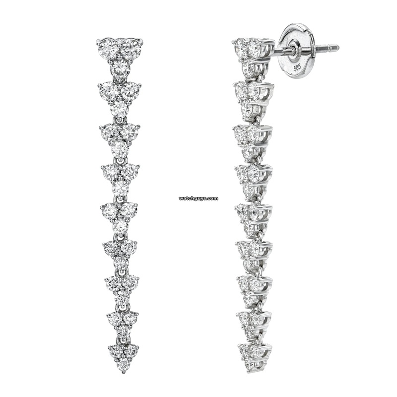 Diamond Drop Earrings 1.26 Carat TW 14k White Gold