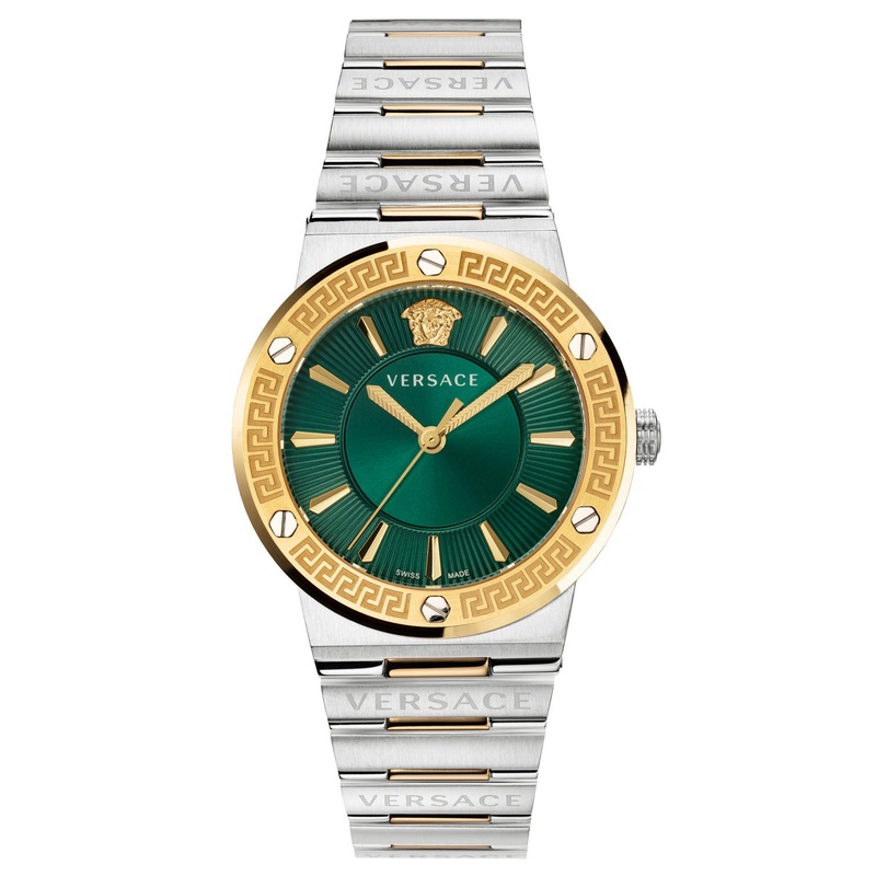 Versace Greca Two-Tone Green Dial Women’s Watch VEVH00720