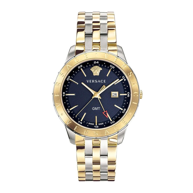Versace Men’s Watch Univers GMT Blue Two-Tone Bracelet VEBK01019