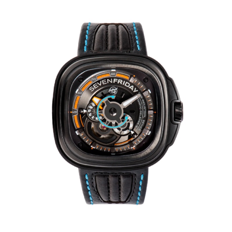 7Friday Black Leather Strap Black Dial Automatic Watch for Gents – P3B/02-X026