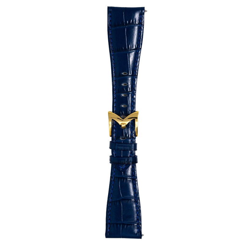 Gag Milano Manuale 48mm Blue Alligator Leather Watch Strap