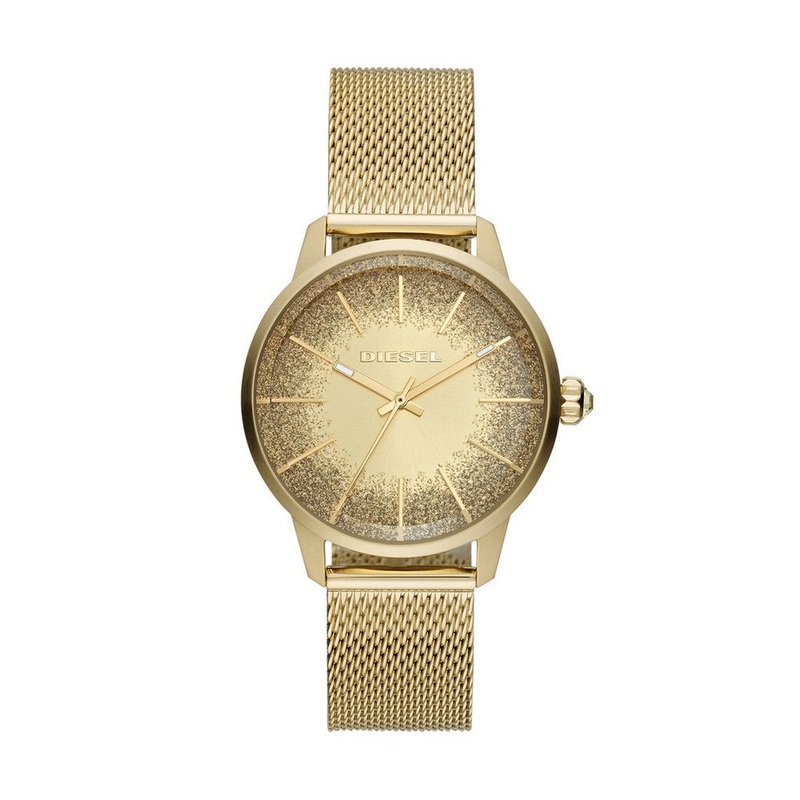 DIESEL DZ5591 Stainless Steel Three hand gold-tone Women’s watch 38 Gold Stainless Steel