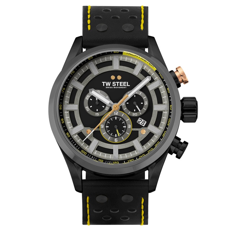 TW Steel Men’s Black Swiss Volante Watch SVS207