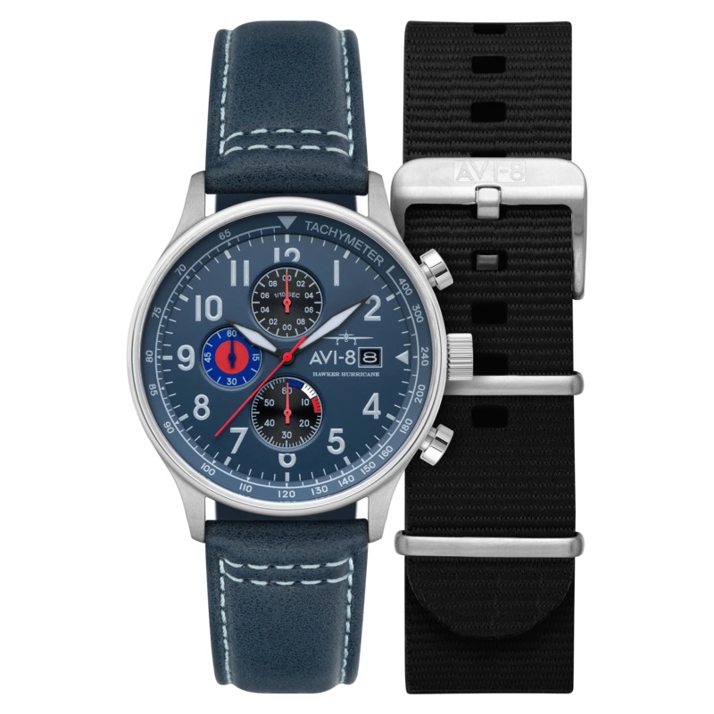 AVI-8 Hawker Hurricane Classic Chronograph Blue Watch AV-4011-1A