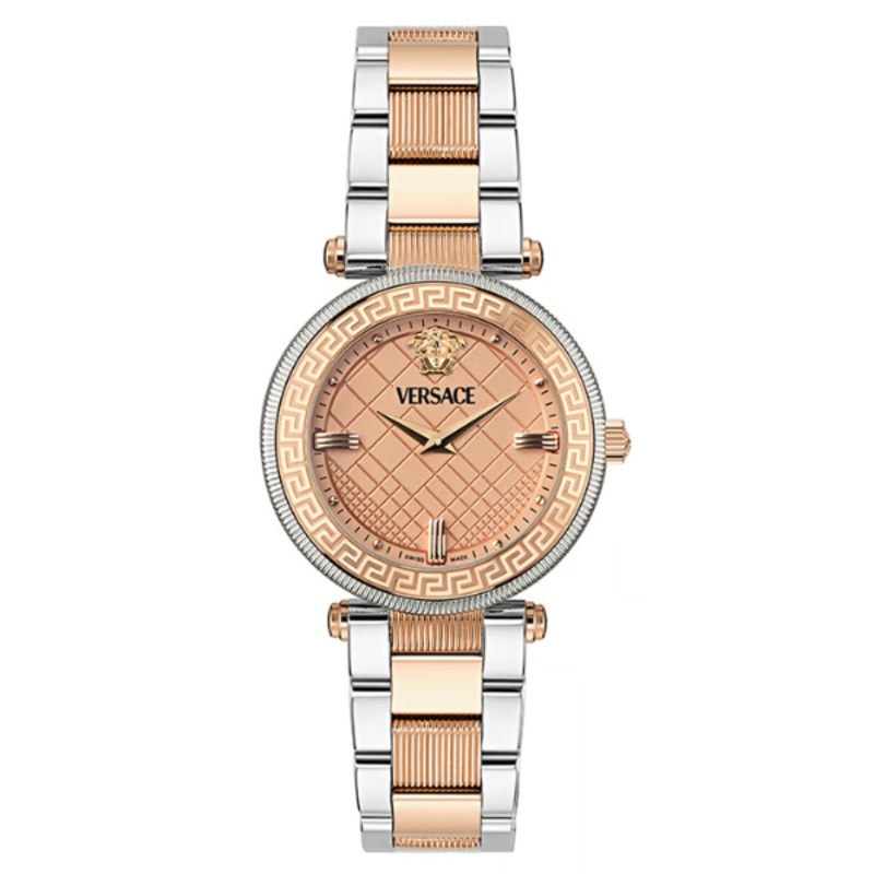 Versace Reve Two-tone Stainless Steel Rose Gold Dial Quartz Watch for Ladies – VE8B00424