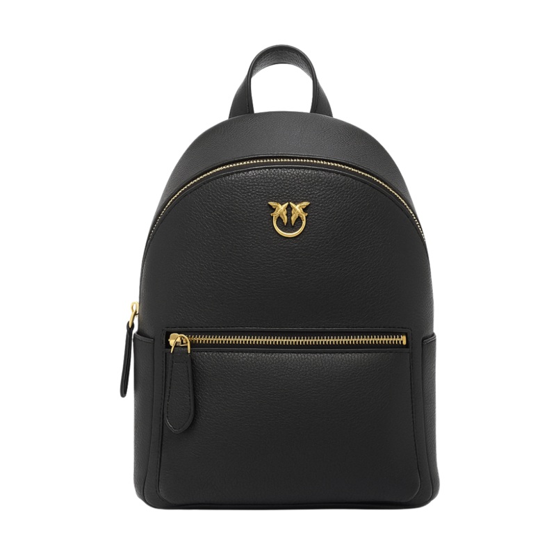PINKO ALKA Mini Backpack  Black Quilted Calfskin Leather