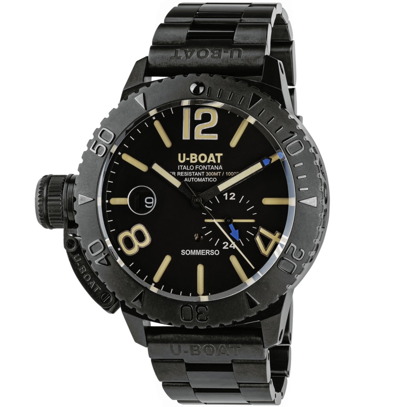 U-Boat Men’s Watch Sommerso 46mm Diver Date Black DLC 9015/MT