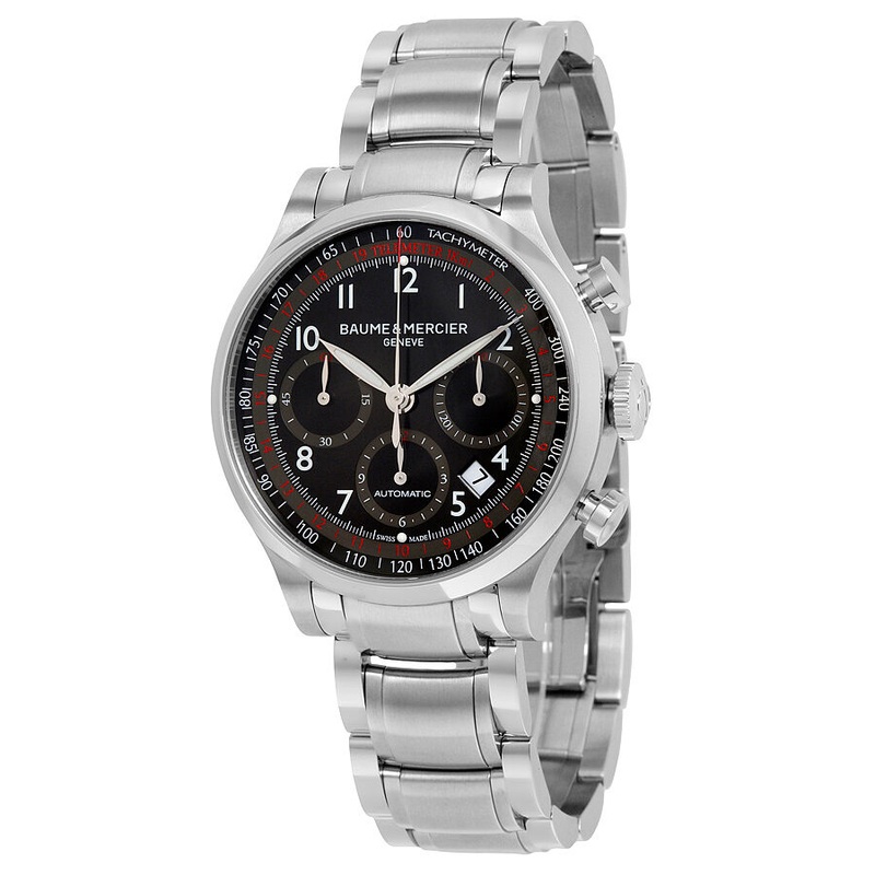 Baume and Mercier Capeland Black Dial Chronograph Men’s Watch 10062 A10062