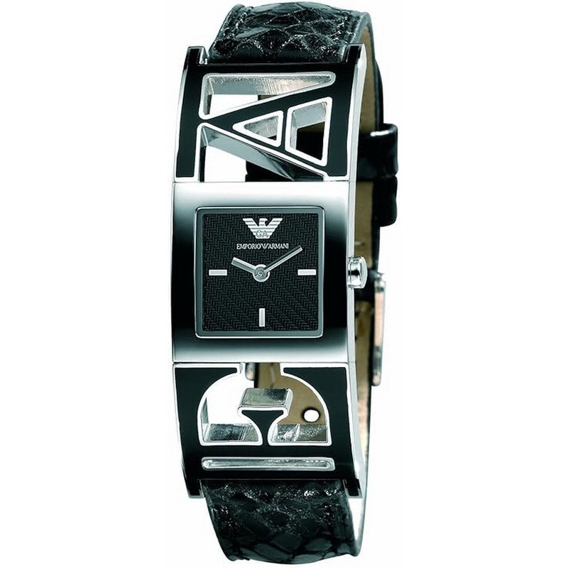Emporio Armani Quartz Analogue black Leather Strap Women’s Watch  AR5770 20 Black Stainless Steel