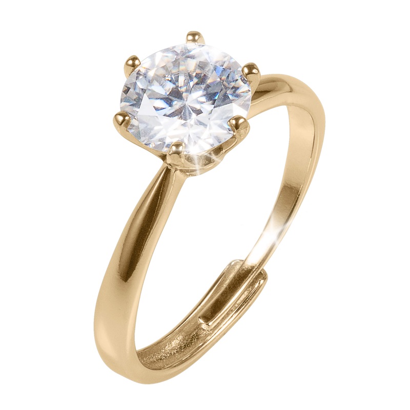 Golden Stardust Moissanite Ring Adjustable 5-10
