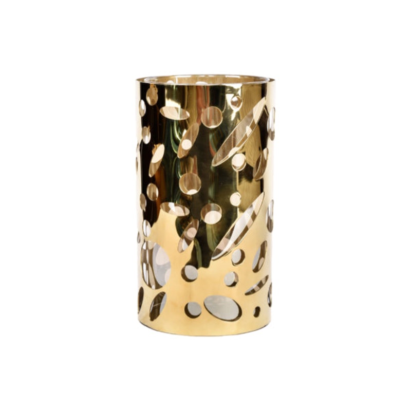 Metal Crafted Glass Candle Stand – 12.9 X 5.3
