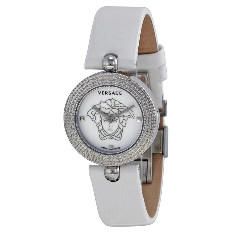 Versace Eon Soire Mother of Pearl Dial White Leather Ladies Watch 94Q99D002-S001