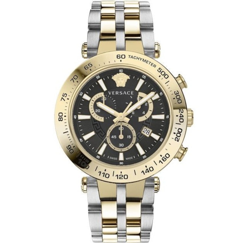 Versace Men’s Watch Bold Chrono 46mm Black Two-Tone Bracelet VEJB00622